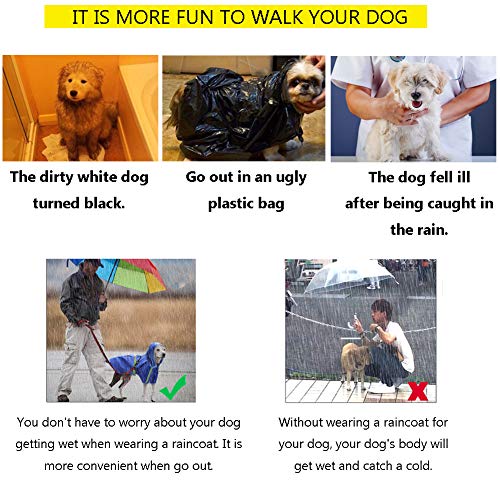 FEimaX Impermeable para Perros Abrigo Impermeables con Capucha, Chubasquero Reflectante y Ajustable, Poncho de Lluvia Impermeable para Perros Pequeños medianos y Grandes FEimaX Impermeable para Perros Abrigo Impermeables con Capucha, Chubasquero Reflectante y Ajustable, Poncho de Lluvia Impermeable para Perros Pequeños medianos y Grandes