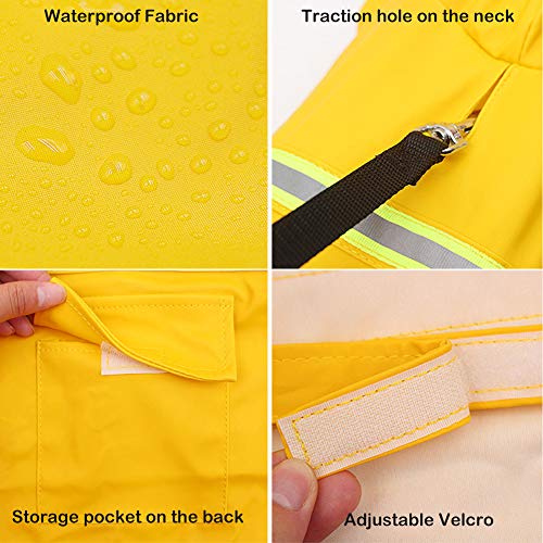 FEimaX Impermeable para Perros Abrigo Impermeables con Capucha, Chubasquero Reflectante y Ajustable, Poncho de Lluvia Impermeable para Perros Pequeños medianos y Grandes FEimaX Impermeable para Perros Abrigo Impermeables con Capucha, Chubasquero Reflectante y Ajustable, Poncho de Lluvia Impermeable para Perros Pequeños medianos y Grandes