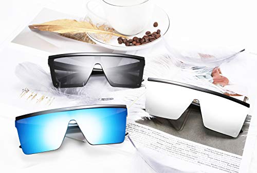 FEISEDY Oversize Flat Top Gafas de sol con Lentes Siameses de Moda Mujeres Hombres Estilo cuadrado sucinto UV400 Gafas sin montura B2470 FEISEDY Oversize Flat Top Gafas de sol con Lentes Siameses de Moda Mujeres Hombres Estilo cuadrado sucinto UV400 Gafas sin montura B2470