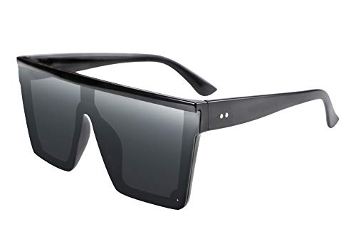 FEISEDY Oversize Flat Top Gafas de sol con Lentes Siameses de Moda Mujeres Hombres Estilo cuadrado sucinto UV400 Gafas sin montura B2470 FEISEDY Oversize Flat Top Gafas de sol con Lentes Siameses de Moda Mujeres Hombres Estilo cuadrado sucinto UV400 Gafas sin montura B2470