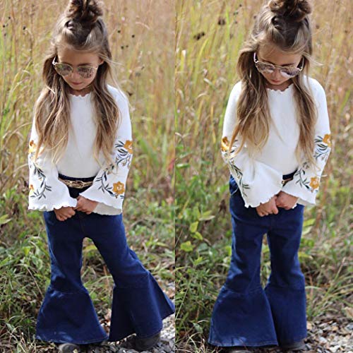 feiXIANG Ropa de bebé Ropa de niñas Conjunto Ropa Caliente niña de Manga Larga Floral Camisa de Moda + Pantalones de Campana Traje Fiesta de Ceremonia Informal Ropa feiXIANG Ropa de bebé Ropa de niñas Conjunto Ropa Caliente niña de Manga Larga Floral Camisa de Moda + Pantalones de Campana Traje Fiesta de Ceremonia Informal Ropa