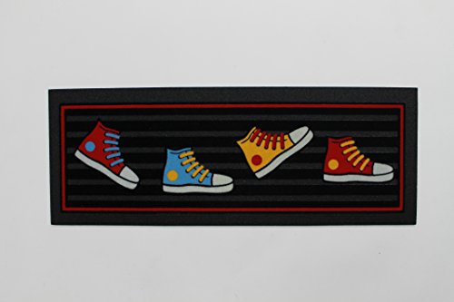 Felpudo Escalon Entrada Casa Original Divertido Flocado Zapatillas Allstar Altas Colores 25x68