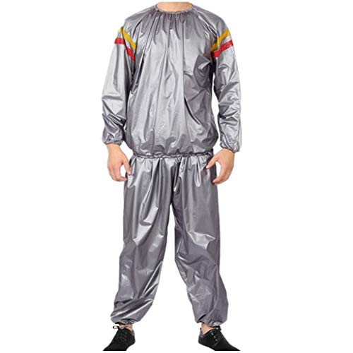 FELZ Conjunto de Sudadera y Pantalón para Hombre PVC Ropa Deportiva Traje Deportivo para Adelgazar con Sauna Chaqueta Tops Pantalones Conjuntos Traje Deportivo Chándal