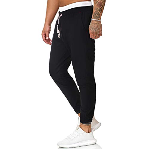 FELZ Pantalones Deportivos Hombres, Pantalon Chandals Hombre Largos Pantalones Deportivos Jogger Fitness de 100% Algodón Slim Fit Pantalones Color Liso Casual Pantalones de Cuerpo Entero