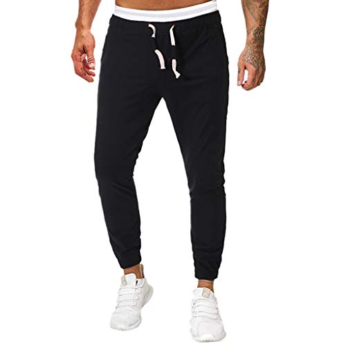 FELZ Pantalones Deportivos Hombres, Pantalon Chandals Hombre Largos Pantalones Deportivos Jogger Fitness de 100% Algodón Slim Fit Pantalones Color Liso Casual Pantalones de Cuerpo Entero