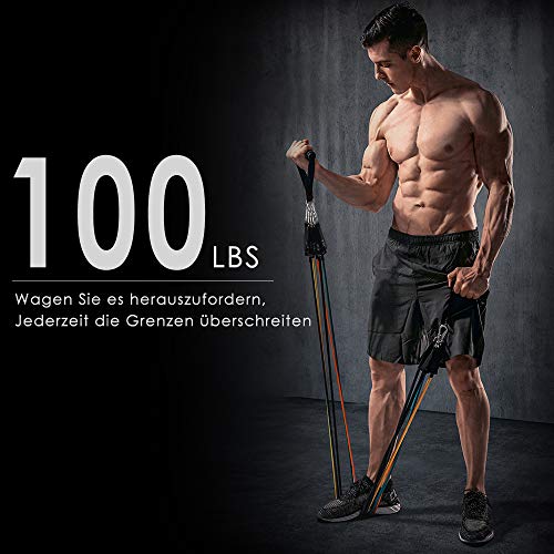 Femor Bandas de Resistencia, Bandas Elásticas de Musculacion, Conjunto de 5 Bandas de Fitness, Apilables hasta 100 LB / 150 LB con Asas, Correas de Tobillo, Ancla de Puerta, Bolsa de Transporte Femor Bandas de Resistencia, Bandas Elásticas de Musculacion, Conjunto de 5 Bandas de Fitness, Apilables hasta 100 LB / 150 LB con Asas, Correas de Tobillo, Ancla de Puerta, Bolsa de Transporte