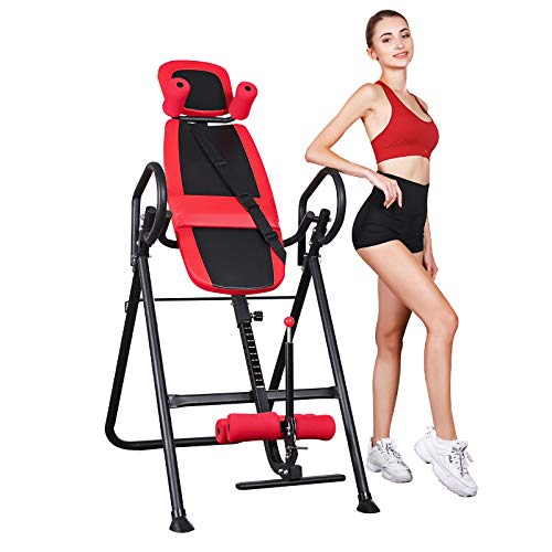 Femor Tabla de Inversión de Gravedad Plegable, Reposacabezas Ajustable y Cinturón de Seguridad Regulable, Formar Espalda, Soporta hasta 150kg Femor Tabla de Inversión de Gravedad Plegable, Reposacabezas Ajustable y Cinturón de Seguridad Regulable, Formar Espalda, Soporta hasta 150kg