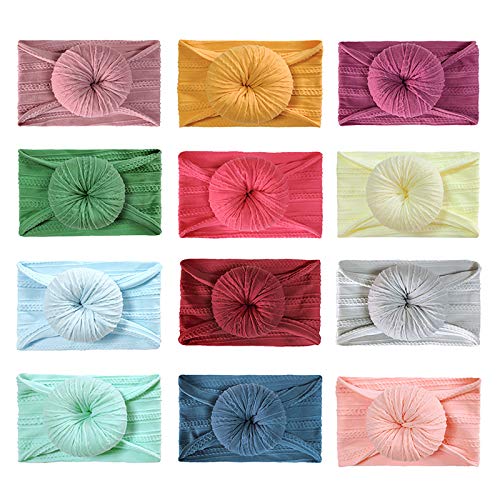 FengHP - Juego de 1 diademas de nailon para bebé, turbante circular, con nudos, lazos para el pelo, para recién nacidos, niñas y niños h M FengHP - Juego de 1 diademas de nailon para bebé, turbante circular, con nudos, lazos para el pelo, para recién nacidos, niñas y niños h M