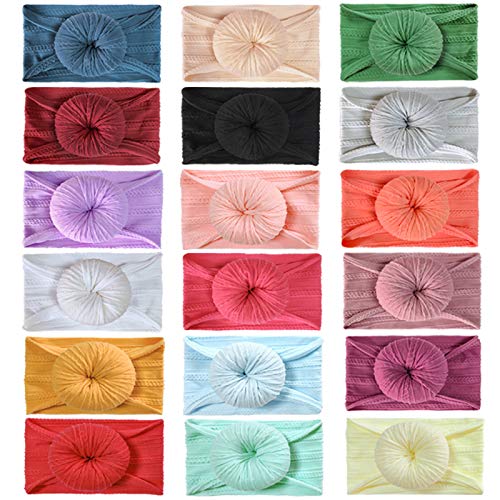 FengHP - Juego de 1 diademas de nailon para bebé, turbante circular, con nudos, lazos para el pelo, para recién nacidos, niñas y niños h M FengHP - Juego de 1 diademas de nailon para bebé, turbante circular, con nudos, lazos para el pelo, para recién nacidos, niñas y niños h M