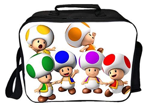 FENGHU Mochila de Dibujos Mario Bolsa de Almuerzo Super Mario Hermosa Caja de Almuerzo portátil de Viaje Estudiantes Hombres Mujeres niños niñas contenedor de Aislamiento más Fresco