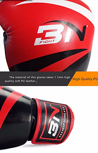 FENGSHUAI Guantes de Boxeo Taekwondo Masculino y Femenino Muay Thai Gym Sandbag Fitness-One Size,Rojo