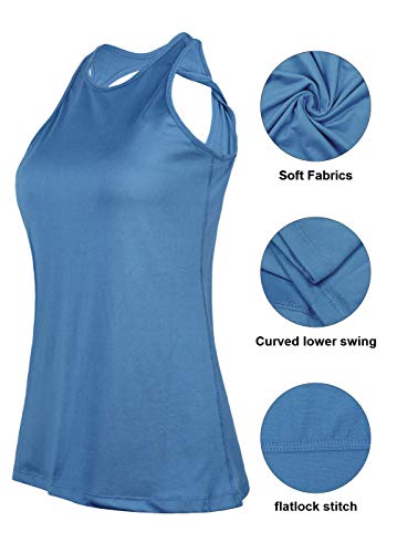 FENGSHUAI Ropa de Ejercicio Ropa de Yoga Transpirable Suelta Cómodo Top Deportivo de poliéster Adecuado para Deportes al Aire Libre (Azul)