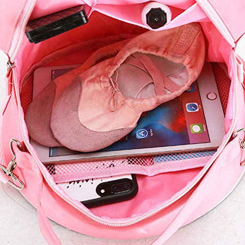 FENICAL bolsa de baile de ballet para niñas bailarina bandolera bolsa de mensajero para niñas (rosa)