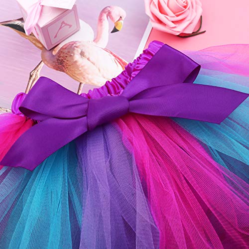 FENICAL Disfraz de Unicornio para Niñas Diadema Unicornio Floral con Oreja y Falda Tutú de Arco Iris Disfraz para Fiesta Púrpura Tamaño S FENICAL Disfraz de Unicornio para Niñas Diadema Unicornio Floral con Oreja y Falda Tutú de Arco Iris Disfraz para Fiesta Púrpura Tamaño S