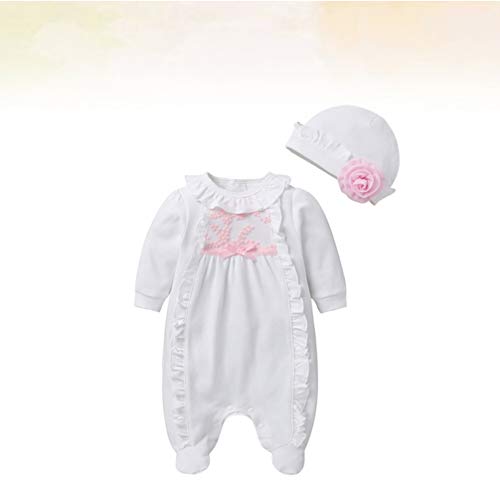 FENICAL ropa de manga larga gorro trajes ropa de escalada mono casual para bebé recién nacido (blanco 73cm) FENICAL ropa de manga larga gorro trajes ropa de escalada mono casual para bebé recién nacido (blanco 73cm)