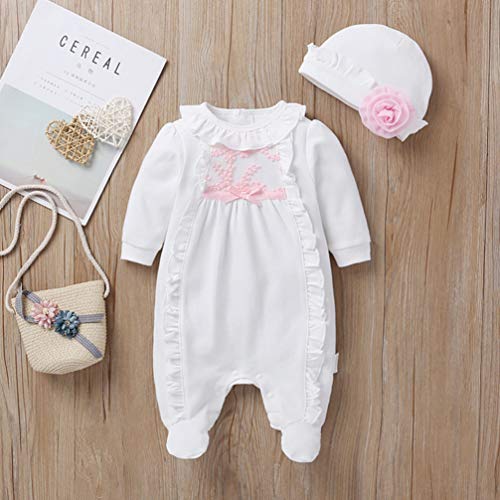 FENICAL ropa de manga larga gorro trajes ropa de escalada mono casual para bebé recién nacido (blanco 73cm) FENICAL ropa de manga larga gorro trajes ropa de escalada mono casual para bebé recién nacido (blanco 73cm)