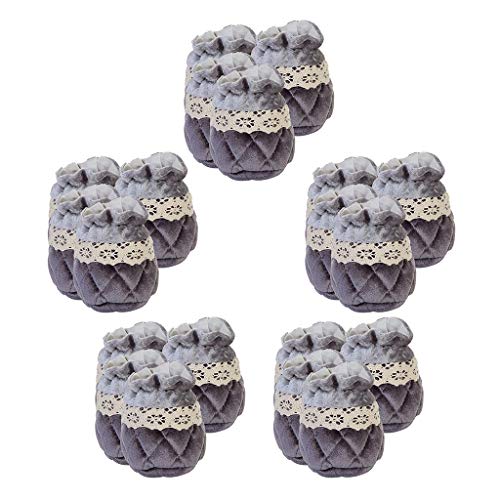 Fenteer 10 Pares De Muebles Elásticos Pies Protectores Manga Gris Silla Calcetines Botines, Gris (20 Piezas)