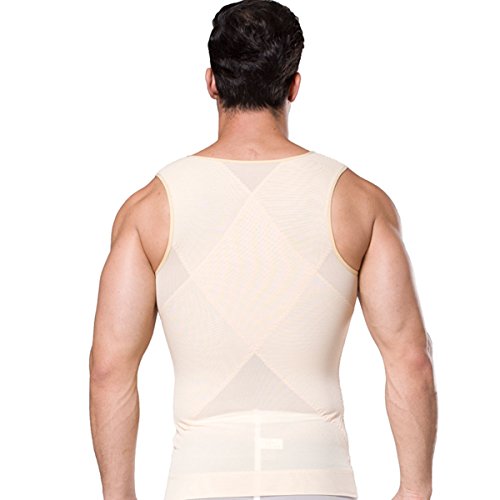 FEOYA - Chaleco Interior con Faja Abdominal Reductora para Hombre Suave Transpirable Quemagrasas Apto para Boda Fiesta Body Shaper for Man - Color de Piel - L