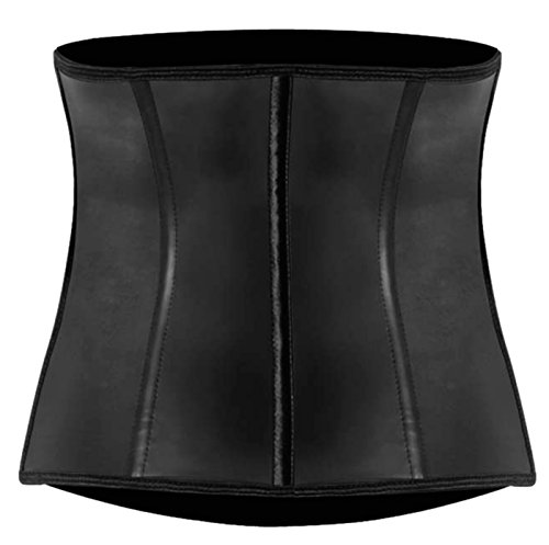 FEOYA - Faja Cindura de Látex Adelgazante Abdominal Formación para Cincher Corsé Entrenamiento Elástico Ajustable de Ganchos para Hombre - Negro - 42(Cintura:84-88cm)