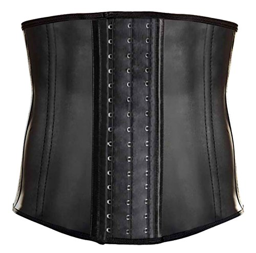 FEOYA - Faja Cindura de Látex Adelgazante Abdominal Formación para Cincher Corsé Entrenamiento Elástico Ajustable de Ganchos para Hombre - Negro - 42(Cintura:84-88cm)