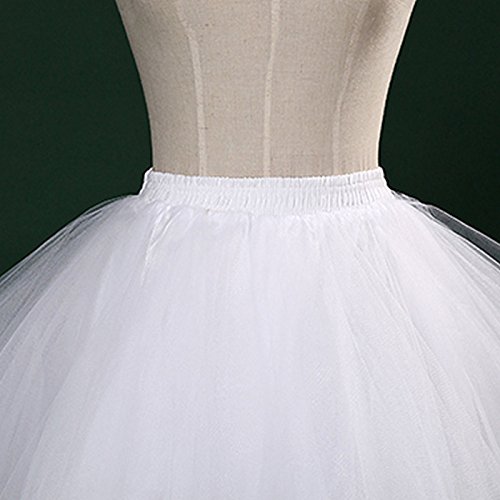 FEOYA Falda Tutu de Ballet para Mujer Skirt Corta Elegante con Capas Cintura Elástica Disfraz Fiesta Blanco 38CM