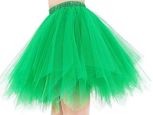 FEOYA Falda Tutu de Ballet para Mujer Skirt Corta Elegante con Capas Cintura Elástica Disfraz Fiesta Verde 38CM FEOYA Falda Tutu de Ballet para Mujer Skirt Corta Elegante con Capas Cintura Elástica Disfraz Fiesta Verde 38CM