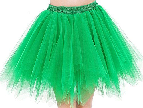FEOYA Falda Tutu de Ballet para Mujer Skirt Corta Elegante con Capas Cintura Elástica Disfraz Fiesta Verde 38CM FEOYA Falda Tutu de Ballet para Mujer Skirt Corta Elegante con Capas Cintura Elástica Disfraz Fiesta Verde 38CM