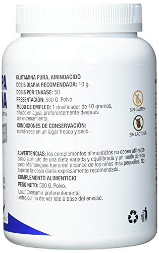 FEPA L-GLUTAMINA Sabor Neutro 500gr, Estándar, Único