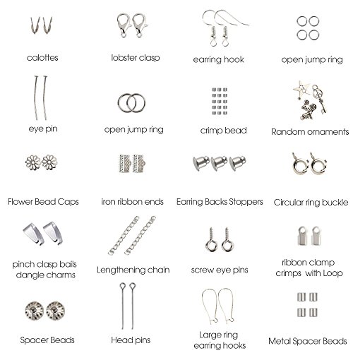 FEPITO Jewelry Making Kit Jewelry Finding Kit de herramientas de arranque con alicates y pinzas para la fabricación de joyas Reparación de artesanías de bricolaje