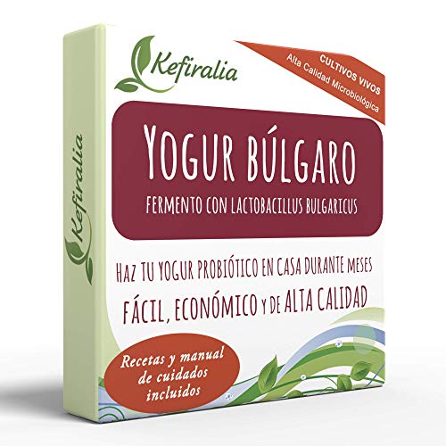 Fermento de Yogur Búlgaro (Reusable de forma ilimitada) + Instrucciones + Recetas + Ayuda y asesoramiento en español - KEFIRALIA®