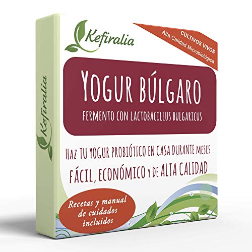 Fermento de Yogur Búlgaro (Reusable de forma ilimitada) + Instrucciones + Recetas + Ayuda y asesoramiento en español - KEFIRALIA® Fermento de Yogur Búlgaro (Reusable de forma ilimitada) + Instrucciones + Recetas + Ayuda y asesoramiento en español - KEFIRALIA®