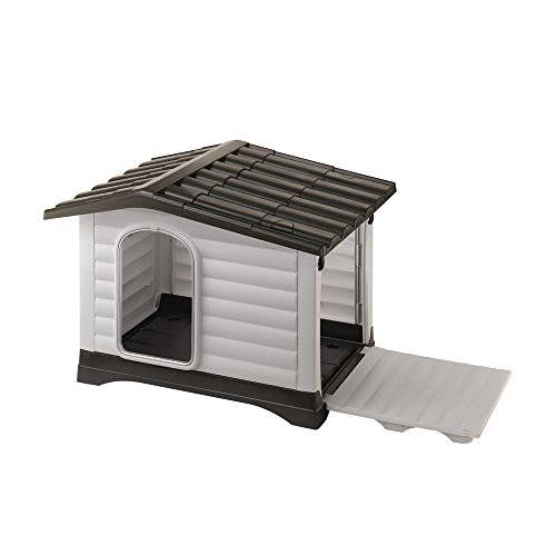 Ferplast Caseta de Exterior, Caseta para Perros DOGVILLA 70 en Resina Termoplástica Resistente, Pared Lateral Abatible Ferplast Caseta de Exterior, Caseta para Perros DOGVILLA 70 en Resina Termoplástica Resistente, Pared Lateral Abatible
