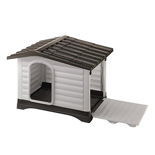Ferplast Caseta de Exterior, Caseta para Perros DOGVILLA 90 en Resina Termoplástica Resistente, Pared Lateral Abatible Ferplast Caseta de Exterior, Caseta para Perros DOGVILLA 90 en Resina Termoplástica Resistente, Pared Lateral Abatible