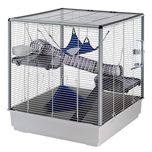 Ferplast Jaula Grande para Hurones FURET XL, Tres Niveles con Accesorios, Hamaca y Tubos para Hurones, Estructura de Alambre Pintado Gris con columnas y cubeta de plástico, 80 x 75 x h 86,5 cm Ferplast Jaula Grande para Hurones FURET XL, Tres Niveles con Accesorios, Hamaca y Tubos para Hurones, Estructura de Alambre Pintado Gris con columnas y cubeta de plástico, 80 x 75 x h 86,5 cm
