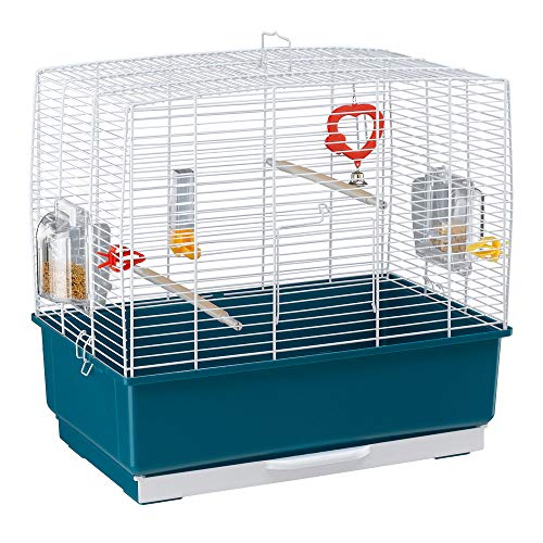 Ferplast Jaula Rectangular para pájaros exóticos y Canarios Rekord 3, con Accesorios y comederos giratorios, Robusto Alambre Pintado Blanco y cubeta de plástico Azul, 49 x 30 x h 48,5 cm Ferplast Jaula Rectangular para pájaros exóticos y Canarios Rekord 3, con Accesorios y comederos giratorios, Robusto Alambre Pintado Blanco y cubeta de plástico Azul, 49 x 30 x h 48,5 cm