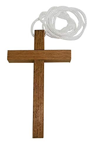 Ferrari & Arrighetti Cruz Primera Comunión de Madera con cordón Blanco - 10 cm Ferrari & Arrighetti Cruz Primera Comunión de Madera con cordón Blanco - 10 cm