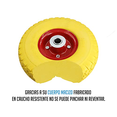 Ferrestock FSKRAM001 - Rueda maciza para carretilla de almacén profesional o doméstico impinchable con centro metálico Ferrestock FSKRAM001 - Rueda maciza para carretilla de almacén profesional o doméstico impinchable con centro metálico