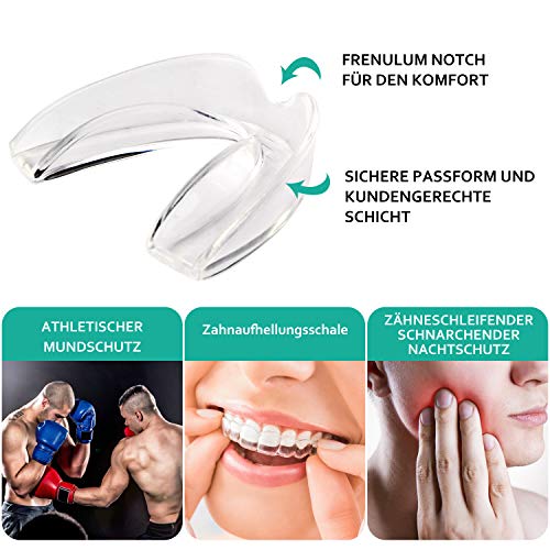 Férula Dental de Descarga, 4 en Dos tamaños Ferula Descarga Nocturna Anti Bruxismo, Nuevo Tipo Férula Descarga Dental Protector Bucal Cuidado para Dormir,Blanqueamiento Dental,Atletas,2 frenos(azul)