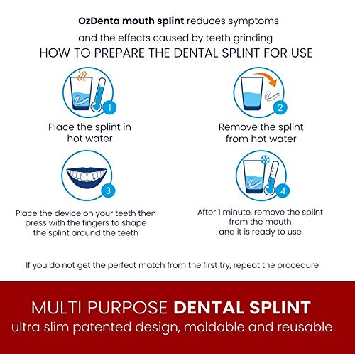 Férula Dental Placa de Descarga Nocturna Protector Bucal para dormir anti Bruxismo Rechinar los dientes y los Trastornos del ATM
