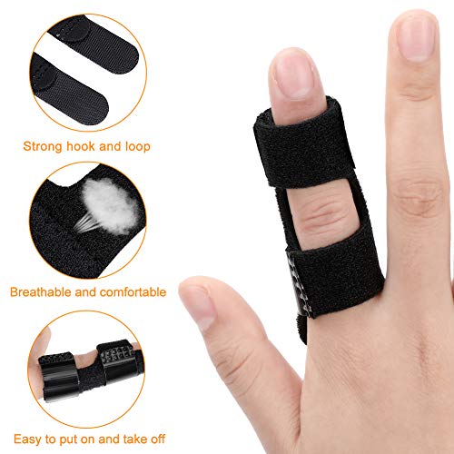 Férula para dedos de gatillo, Soporte de aluminio ajustable para enderezar la extensión Artritis Mazo Soporte para nudillos de dedo para rigidez de los dedos, Osteoartritis
