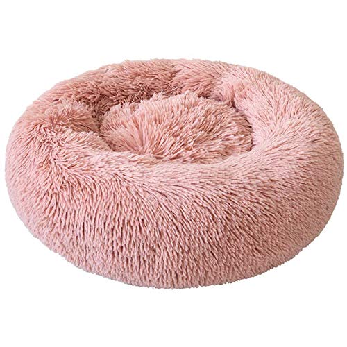 Festnight Cama Perro Gato Grande Pequeño Cama Mascota Redonda Felpa Sofa Suave Cachorro Animales Domésticos Invierno, Cómoda y Lavable, X/S/L/XL, Rosa/Blanco/Gris Claro/Gris Oscuro/Rojo/Marrón Claro