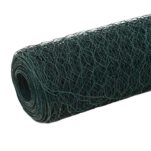Festnight Mallas de Alambre Malla Hexagonal Valla Metalica, Longitud de Malla 50 mm Acero con Recubrimiento de PVC Verde Festnight Mallas de Alambre Malla Hexagonal Valla Metalica, Longitud de Malla 50 mm Acero con Recubrimiento de PVC Verde