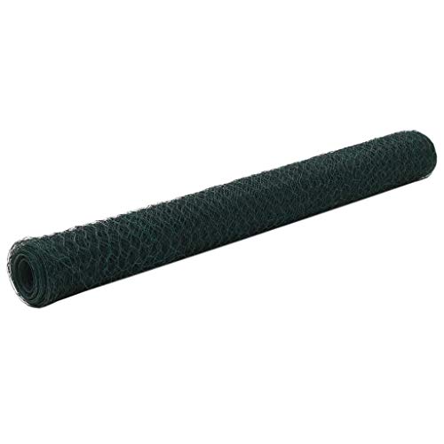 Festnight Mallas de Alambre Malla Hexagonal Valla Metalica, Longitud de Malla 50 mm Acero con Recubrimiento de PVC Verde Festnight Mallas de Alambre Malla Hexagonal Valla Metalica, Longitud de Malla 50 mm Acero con Recubrimiento de PVC Verde