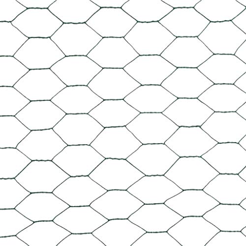 Festnight Mallas de Alambre Malla Hexagonal Valla Metalica, Longitud de Malla 50 mm Acero con Recubrimiento de PVC Verde Festnight Mallas de Alambre Malla Hexagonal Valla Metalica, Longitud de Malla 50 mm Acero con Recubrimiento de PVC Verde