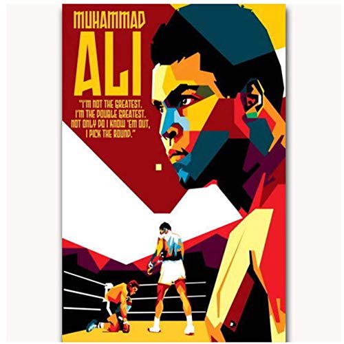 FEWFQ Muhammad Ali King of Boxing Gran Lienzo Pintura póster Foto Pared Arte decoración decoración del hogar -20x28 Pulgadas sin Marco 1 Uds