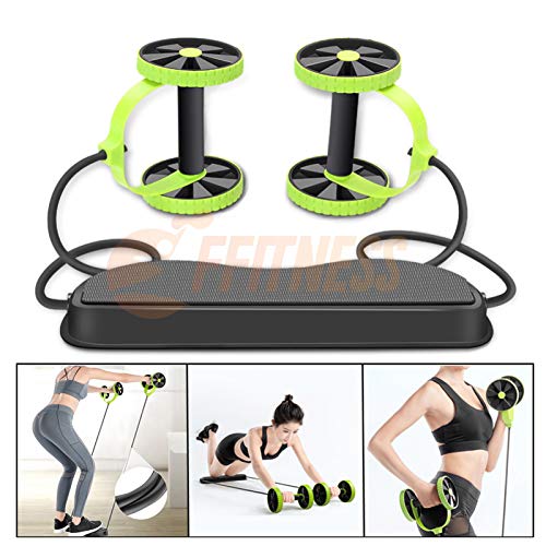 FFitnes FFITNESS Wheel Band AB Roller con Resistencia elástica, Unisex Adulto, Verde, Talla única FFitnes FFITNESS Wheel Band AB Roller con Resistencia elástica, Unisex Adulto, Verde, Talla única