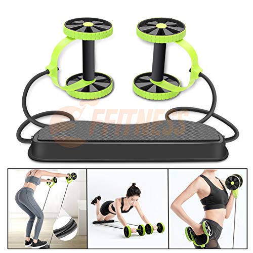 FFitnes FFITNESS Wheel Band AB Roller con Resistencia elástica, Unisex Adulto, Verde, Talla única