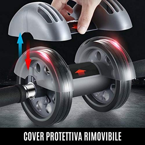 FFitness AB Roller with Spring Back Rueda Doble para Abdominales, Unisex Adulto, Gris, Talla única FFitness AB Roller with Spring Back Rueda Doble para Abdominales, Unisex Adulto, Gris, Talla única