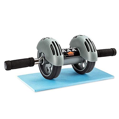 FFitness AB Roller with Spring Back Rueda Doble para Abdominales, Unisex Adulto, Gris, Talla única