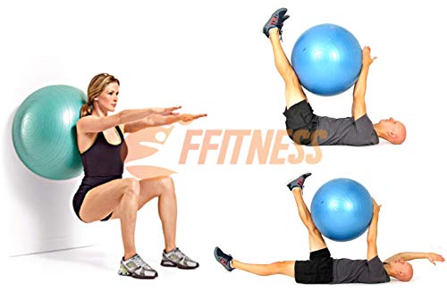 FFitness Total Body Balance Ball para Gimnasia prenatal, Big Gymball (55 65 75 85 95 cm) antiestallidos para Core Stability, Ejercicios Abdominales, Resistencia, fortalecimiento, Gris, 75 cm